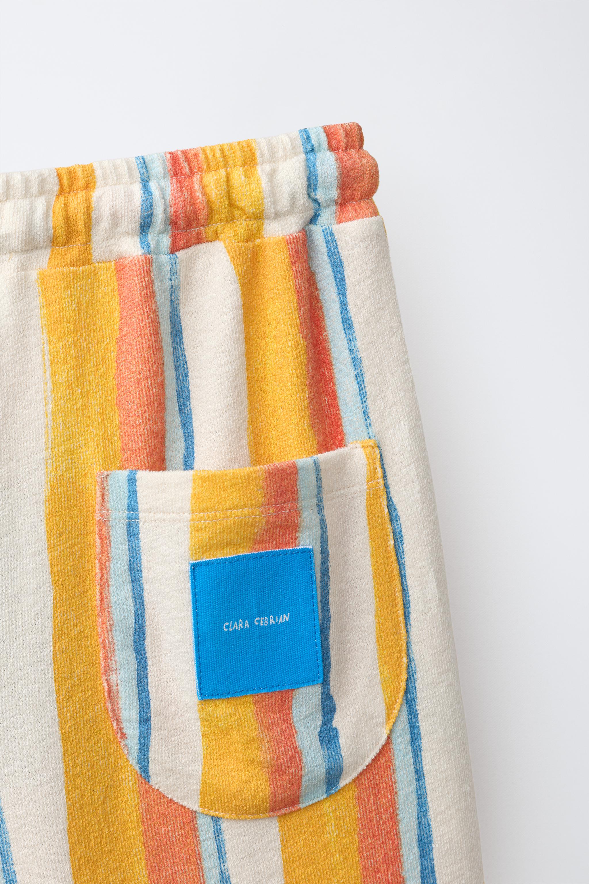 CLARA CEBRIAN © STRIPED TERRYCLOTH SHORTS