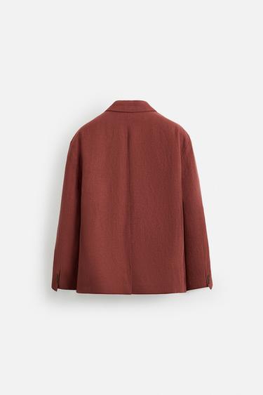 BLAZER COSTUME 100 % LIN - Rouge / Noir de Zara - Image 7