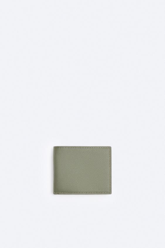 EMBOSSED CARD WALLET Green ZARA United States