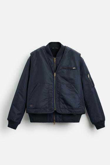 2-IN-1 BOMBER JACKET - Navy blue by Zara
