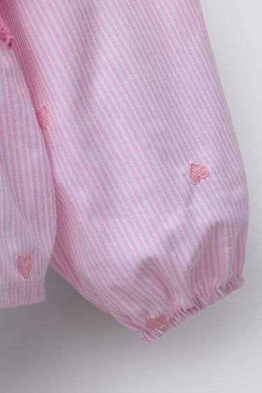 HEART EMBROIDERY SHIRT WITH KNITTED VEST - Pink by Zara - Image 3
