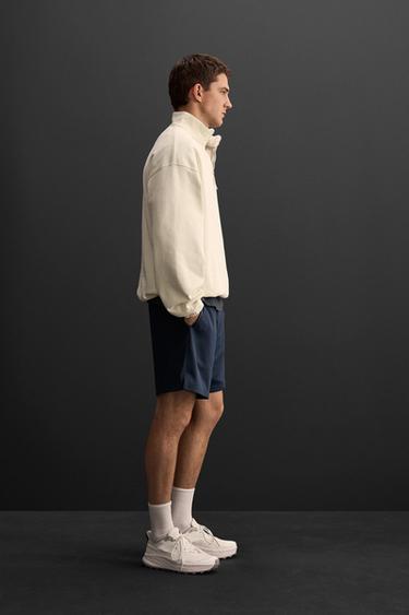 RUNNING PRINT QUARTER-ZIP SWEATSHIRT - Oyster-white by Zara - Image 3