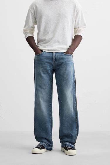 FLARE FIT JEANS WITH ZIPS - Mid-blue by Zara
