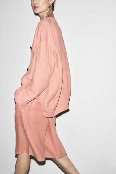 BERMUDA LONG 100 % LIN ZW COLLECTION - Rose de Zara - Image 2