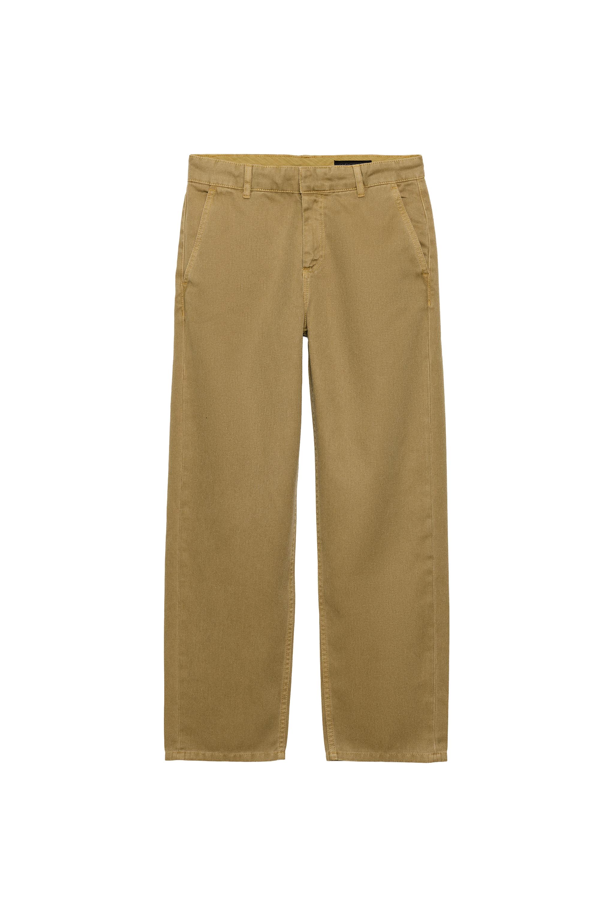 【Rare】 leather piping pocket chino pants ZW COLLECTION CHINO PANTS - Khaki | ZARA Canada