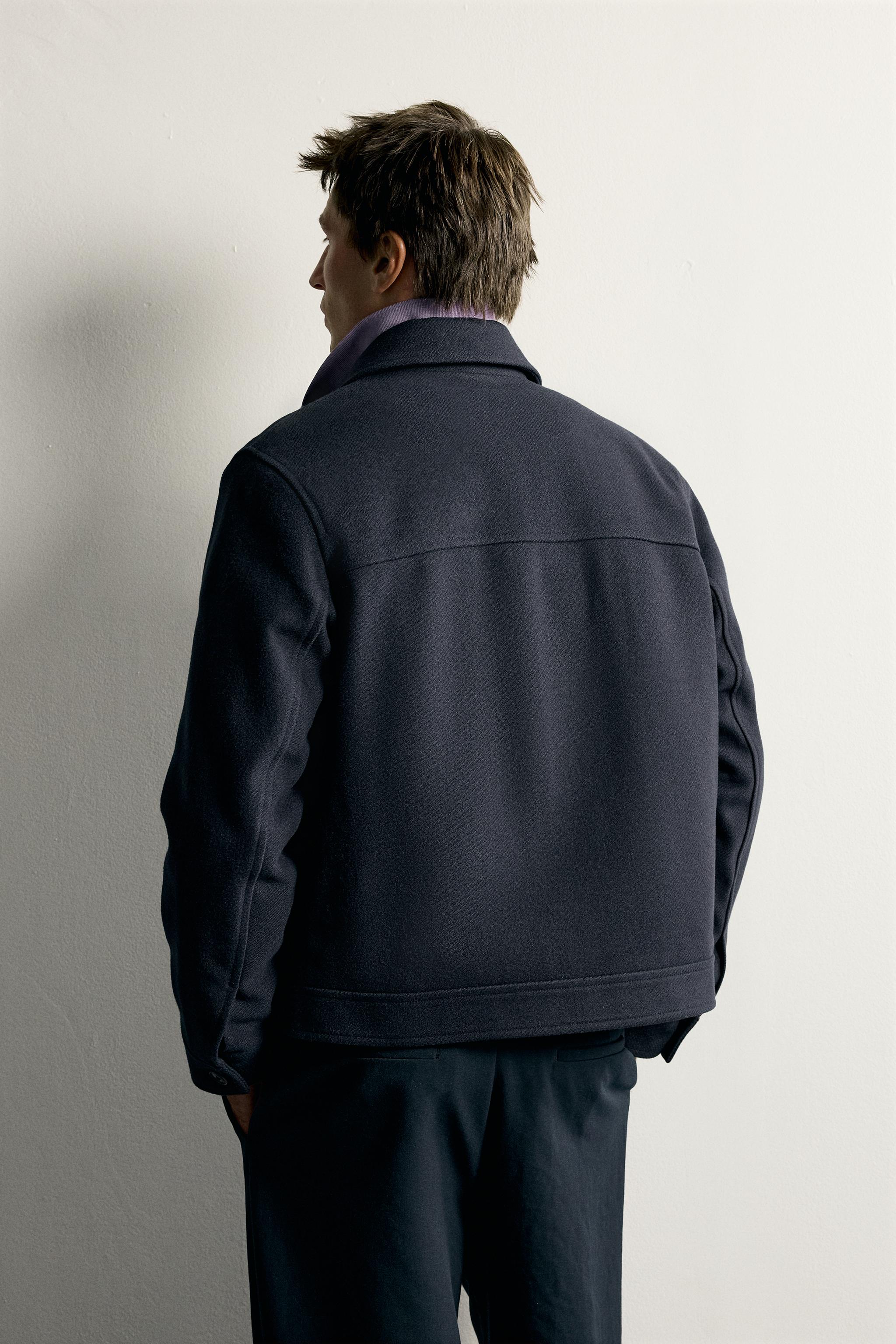 Zara DOKULU REGULAR FIT CEKET görsel 3