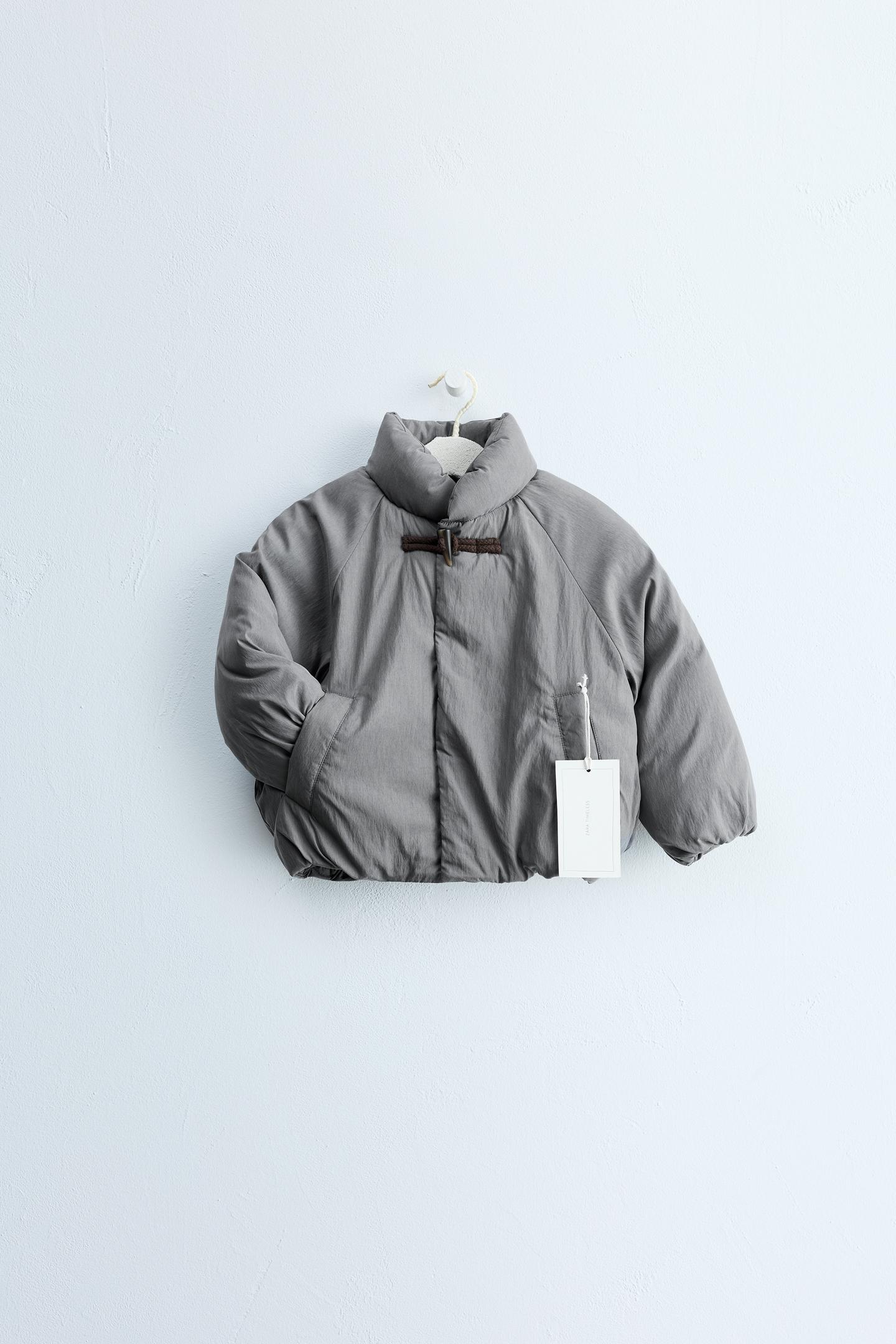 Детская куртка Zara Timeless - Quilted Frog Fastening, цвет: Серый — фото 1