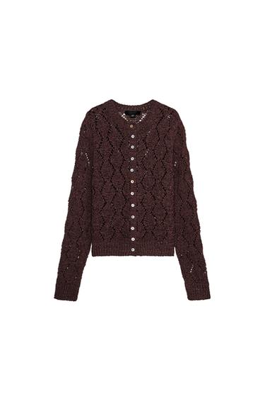POINTELLE KNIT CARDIGAN