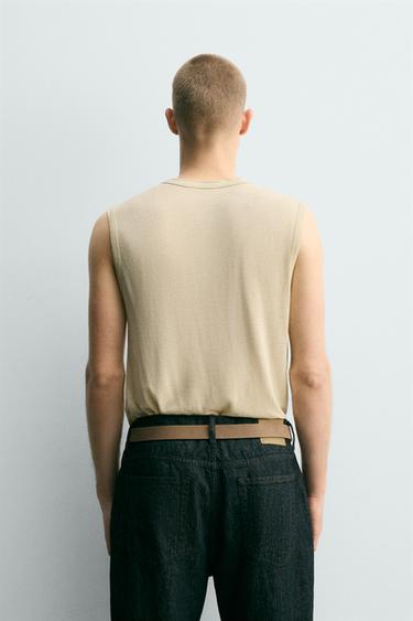 RELAXED FIT VISCOSE/LINEN TANK TOP - Beige by Zara - Image 2