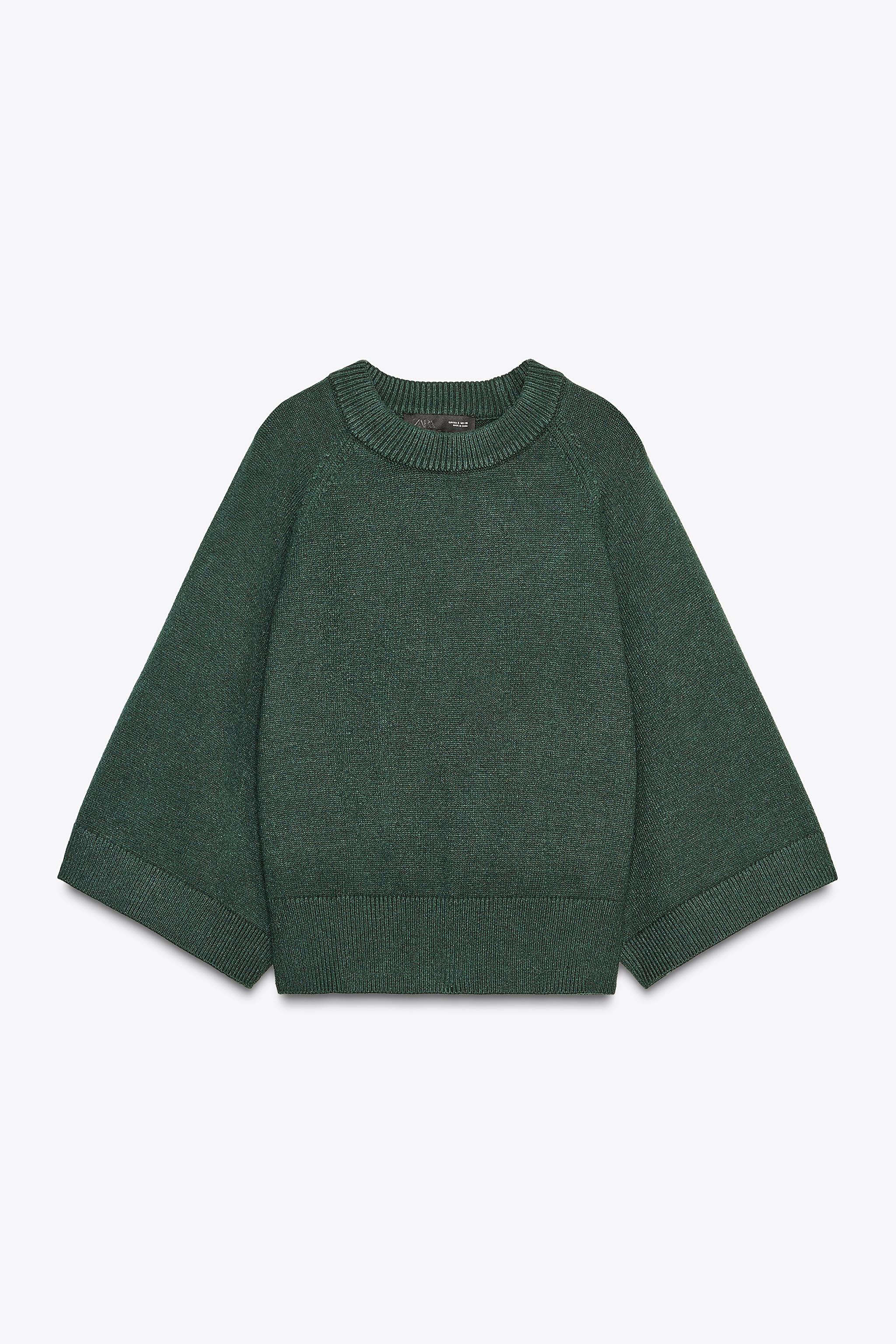 WIDE SLEEVE KNIT SWEATER - Dark green | ZARA United States