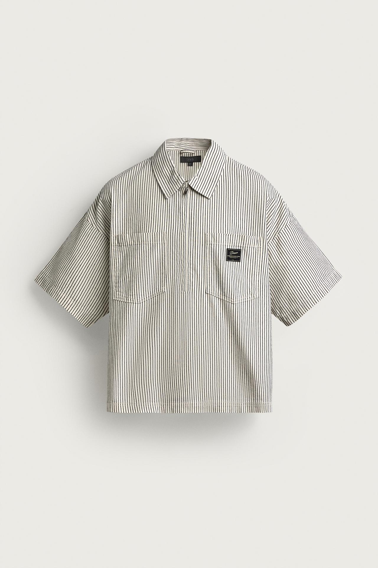 ZIP POLO SHIRT WITH POCKETS — Ecru