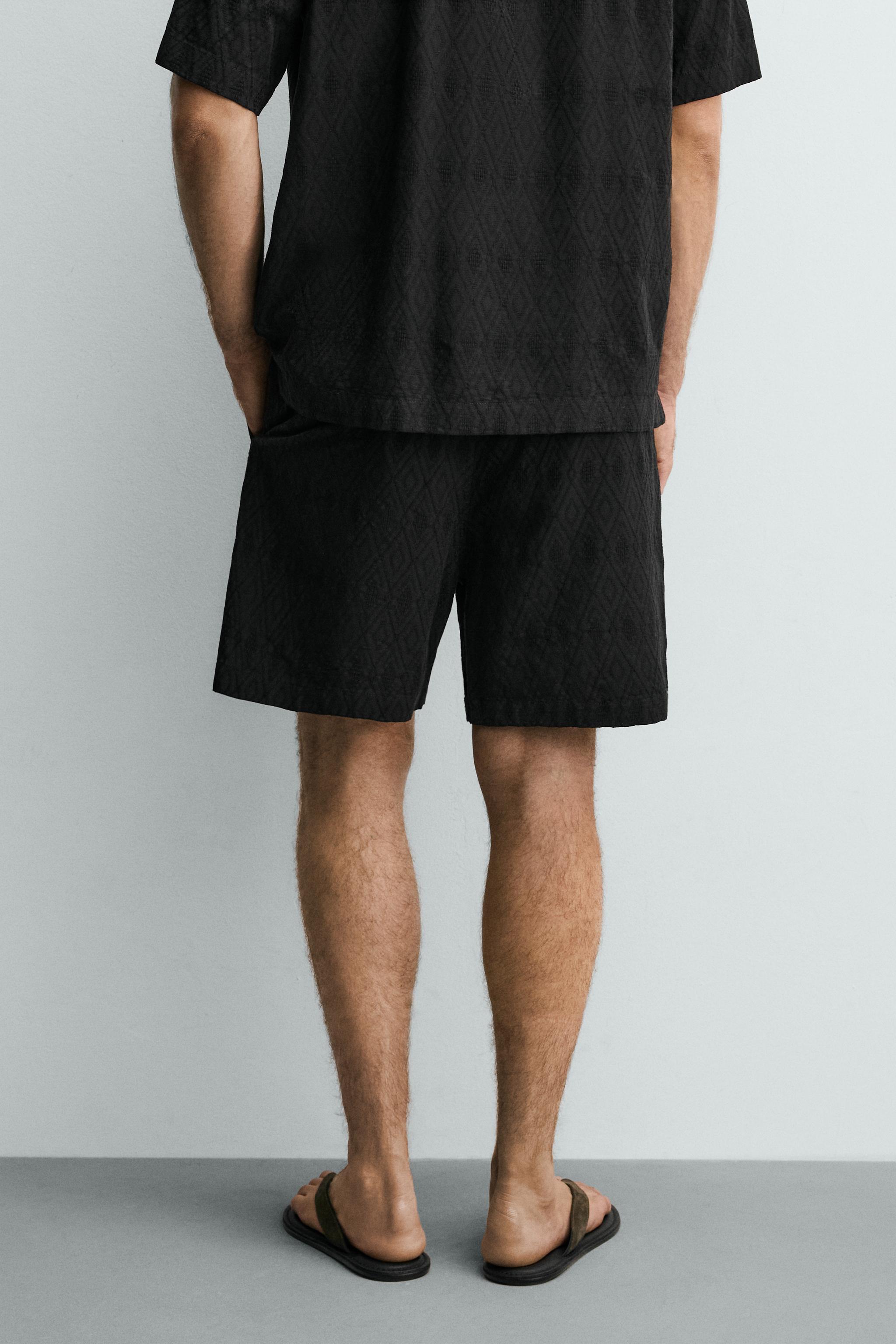 Zara GEOMETRİK JAKARLI REGULAR FIT BERMUDA görsel 3
