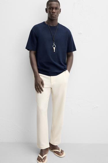 PANTALÓN CHINO TEXTURA - Crudo de Zara