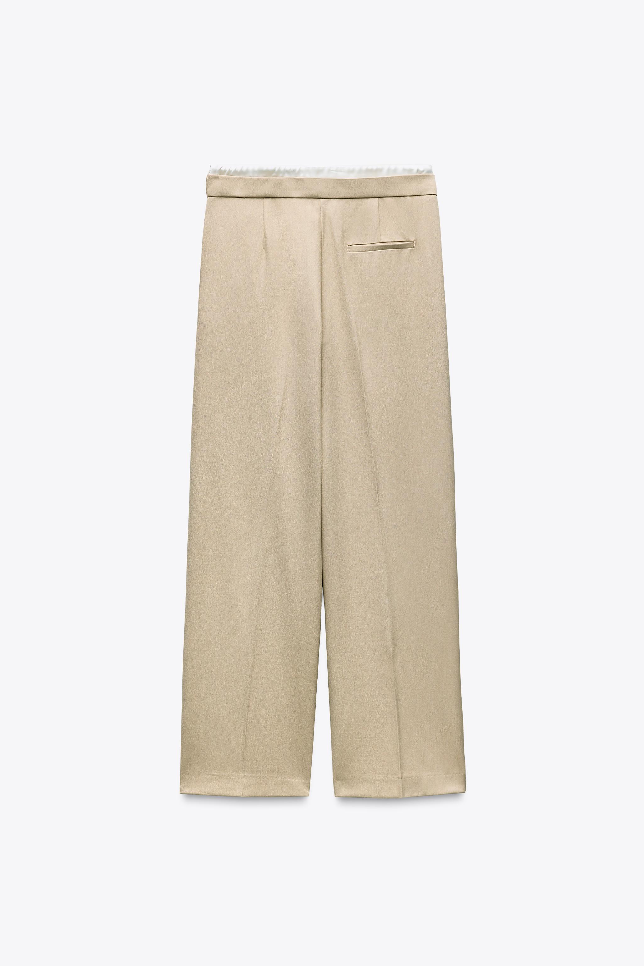 WIDE-LEGパンツ ダブルウエストバンド - ブラック | ZARA Japan