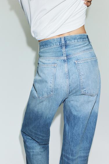TRF HIGH-WAIST STRAIGHT LEG JEANS - Light blue by Zara - Image 4