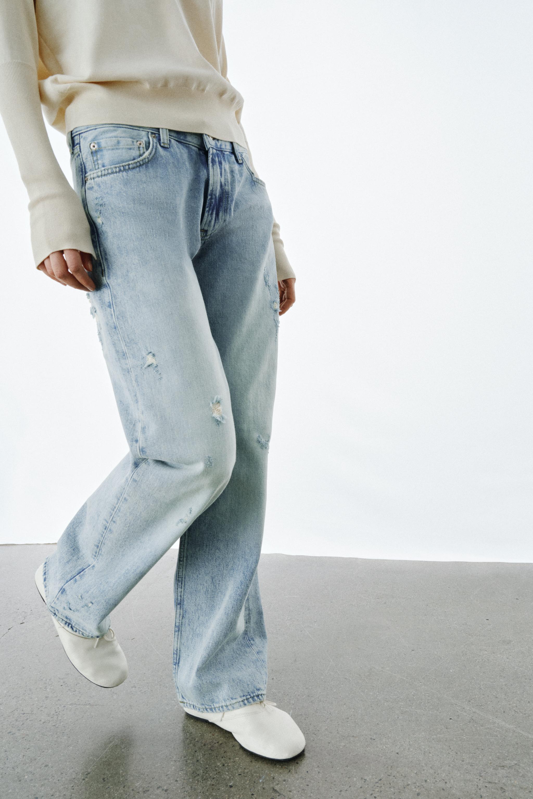 ZW COLLECTION RELAXED STRAIGHT LOW RISE JEANS