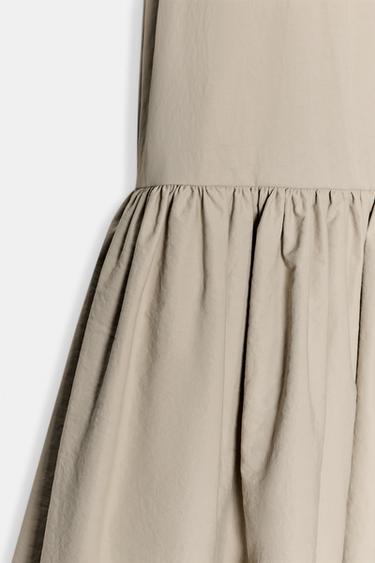 NYLON VOLUMINOUS DRESS - Stone by Zara - Image 7