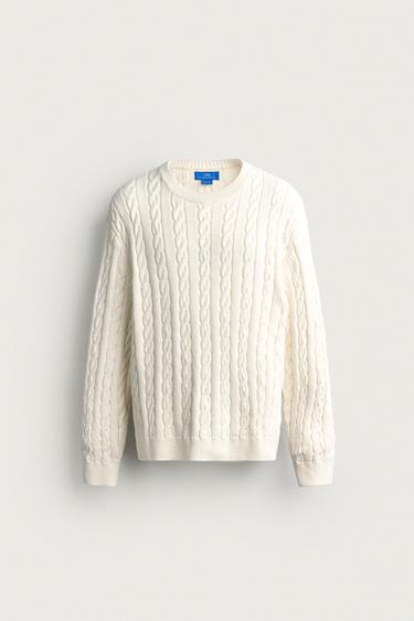 TEXTURED CABLE-KNIT JUMPER AARON LEVINE X ZARA - Ecru by Zara