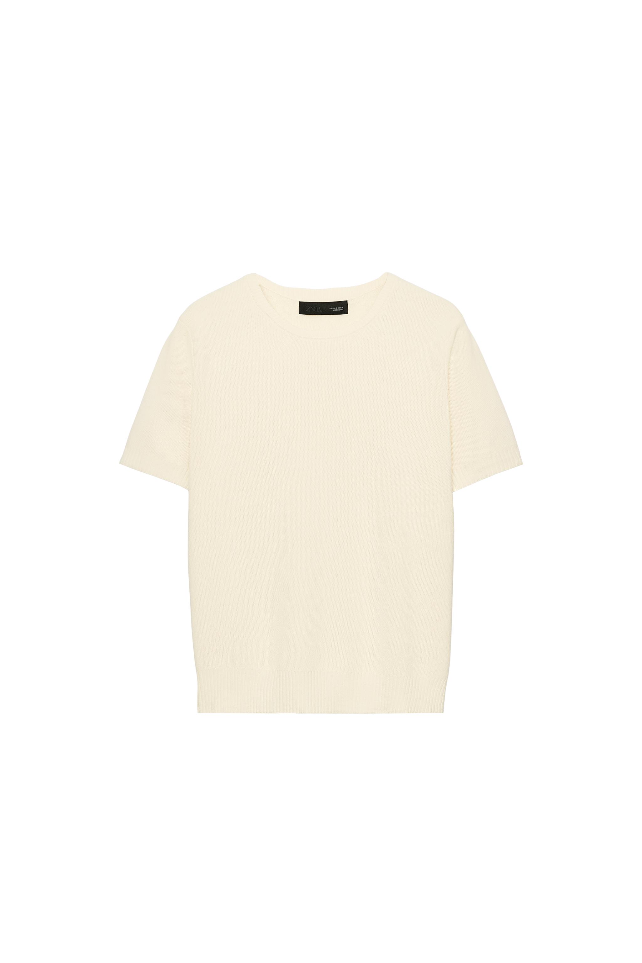 SHORT SLEEVE KNIT TOP