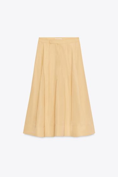 JUPE MIDI ZW COLLECTION - Jaune de Zara - Image 4