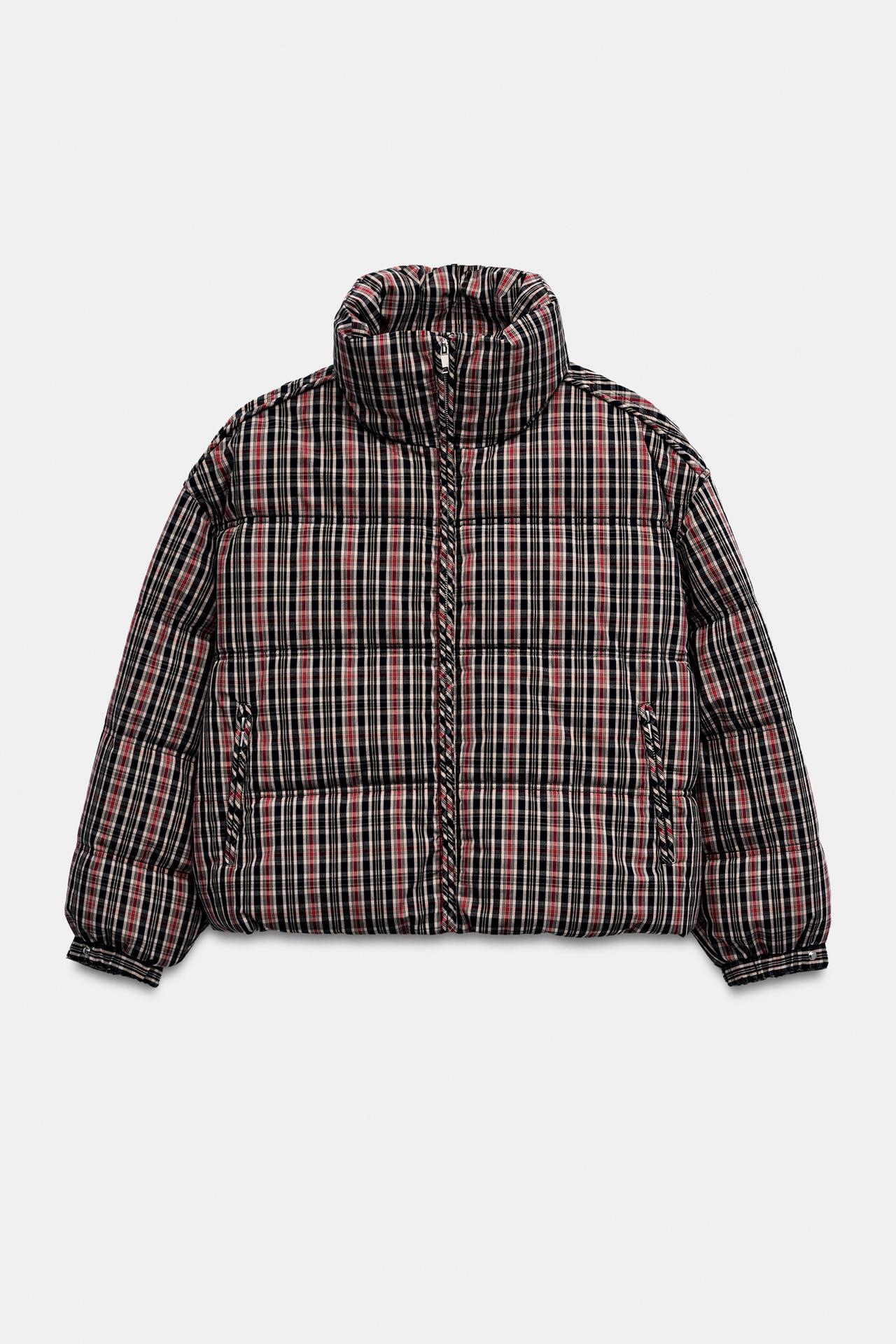 QUILTED CHECK ANORAK — Reddish