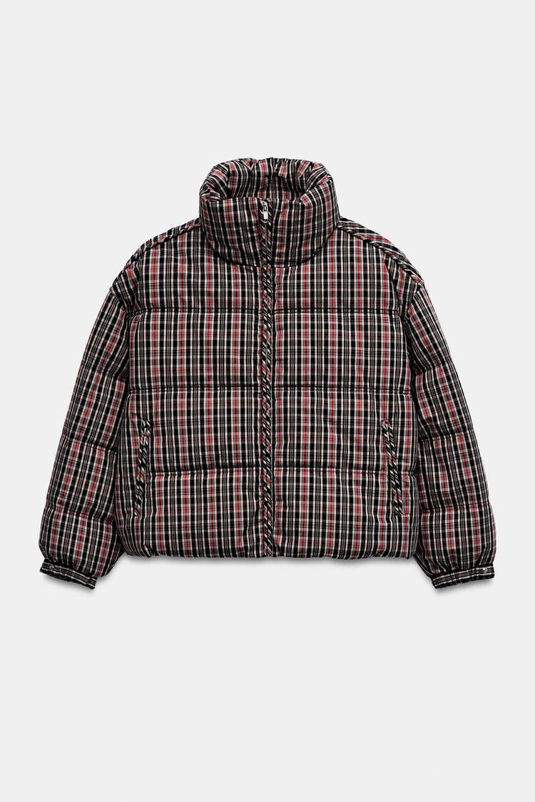 QUILTED CHECK ANORAK — Reddish