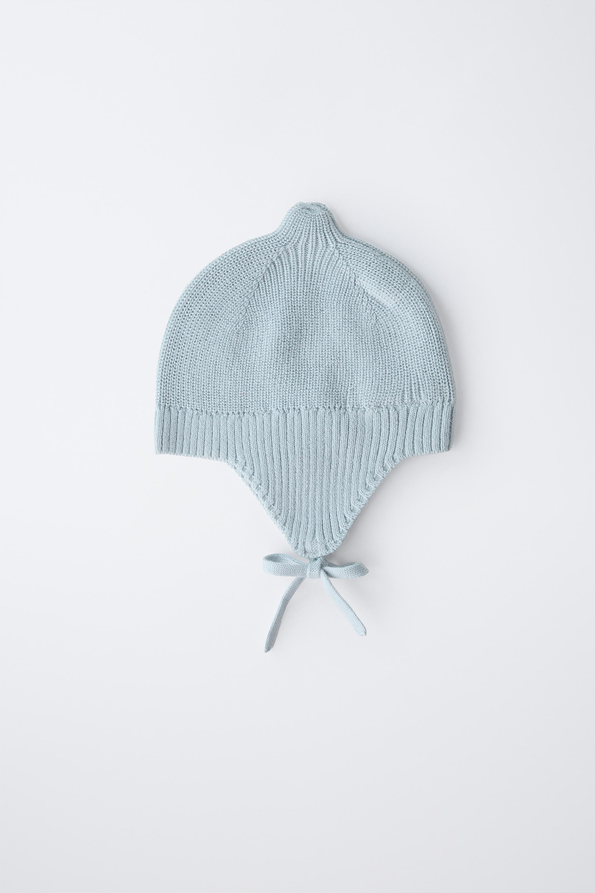PEARL KNIT BONNET - Blue / Gray | ZARA United States