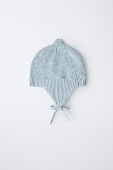 BONNET EN MAILLE PERLÉE - Bleu ciel de Zara - Image 3