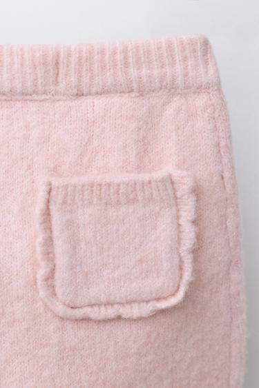 KNITTED LEGGINGS WITH FRILL POCKET - Light pink by Zara - Image 3