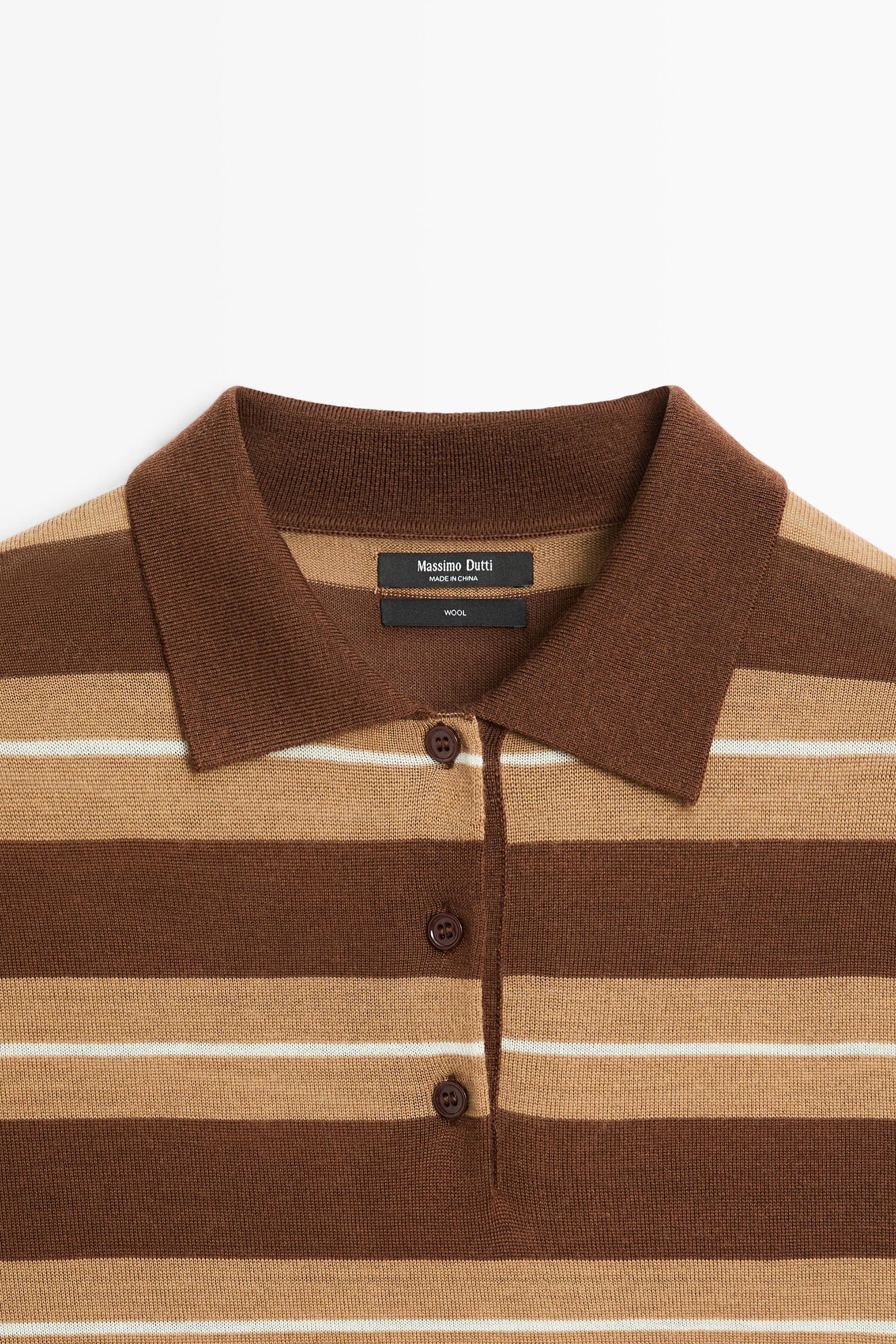 Striped polo sweater