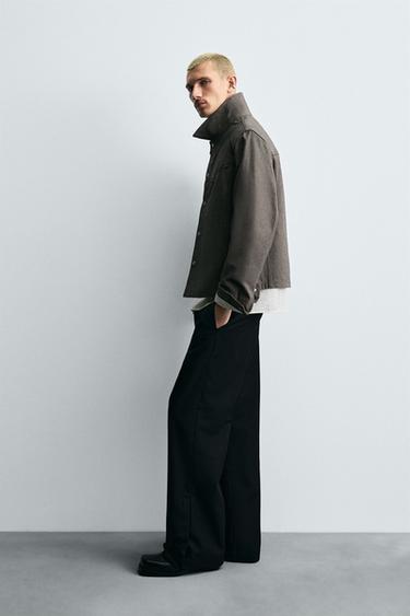 TWILL TEXTURED OVERSHIRT - Brown by Zara - Image 3