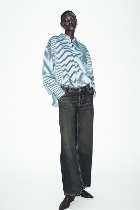 OVERSIZED STRIPED POPLIN SHIRT