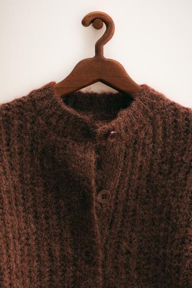 ZARA TIMELESS - CHAQUETA PUNTO GRUESO CON LANA - Chocolate de Zara