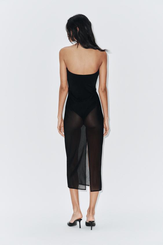zara sheer dress shimery sheer floral dress by Zara