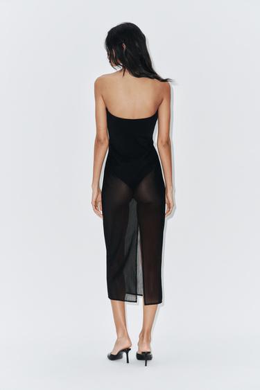 TULLE BODYCON DRESS - Black by Zara - Image 3