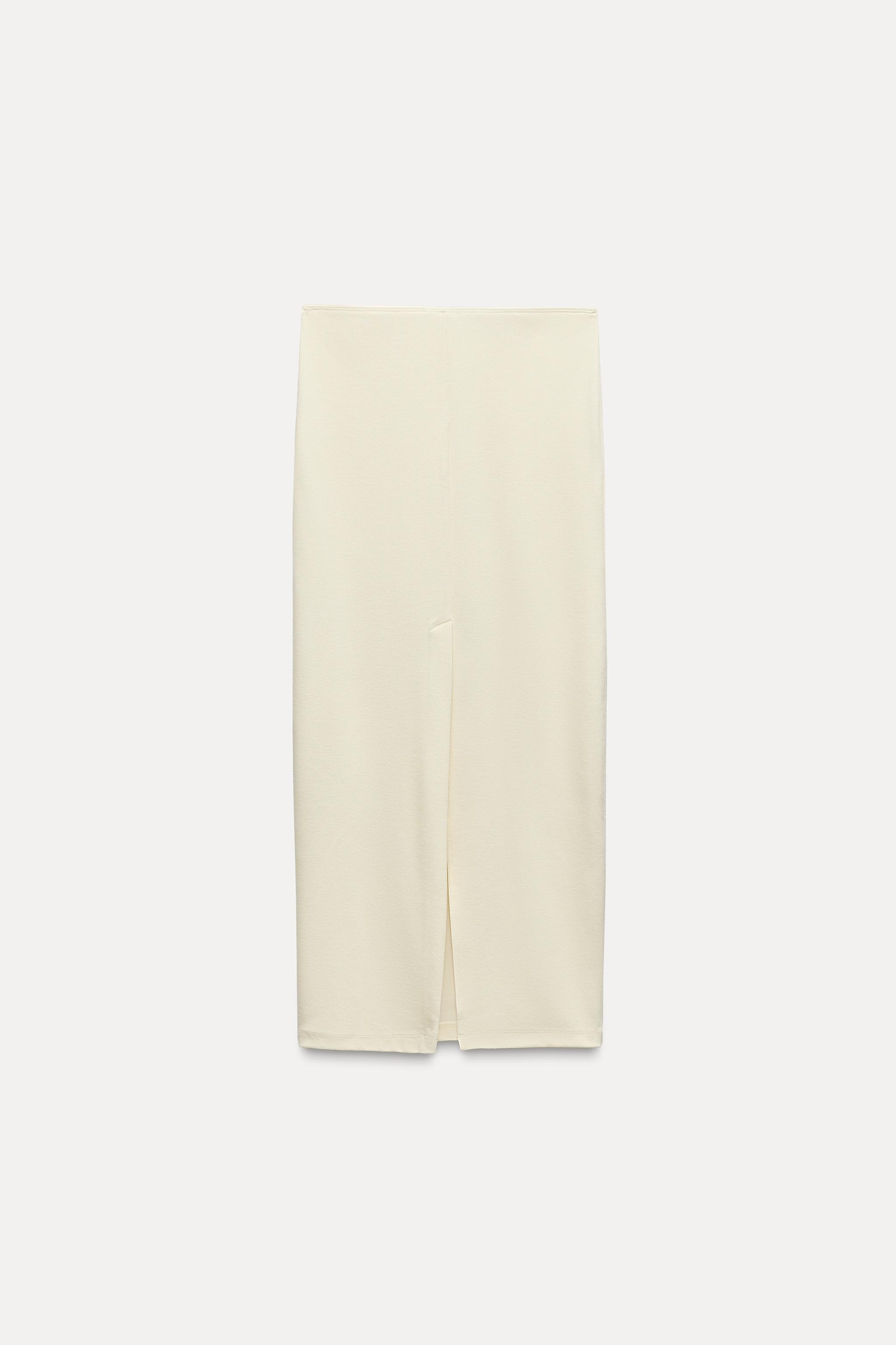 【ZARA】ソフトインターロックミディ丈スカート| 0264/323/800 SOFT INTERLOCK MIDI SKIRT - Black | ZARA United States