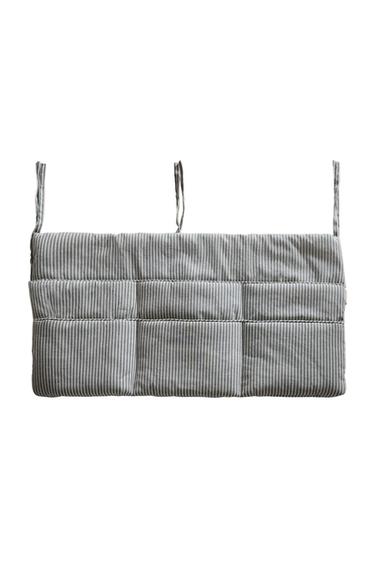 STRIPED COTTON COT ORGANISER - Grey by Zara