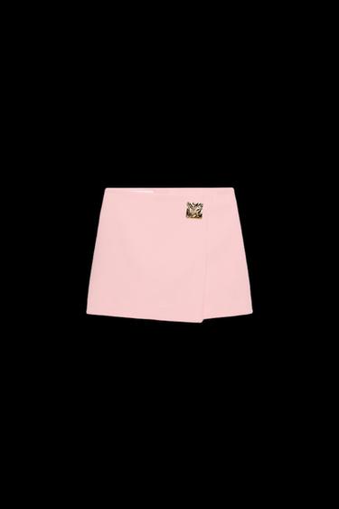 ASYMMETRIC APPLIQUÉ SKORT - Pink by Zara - Image 0
