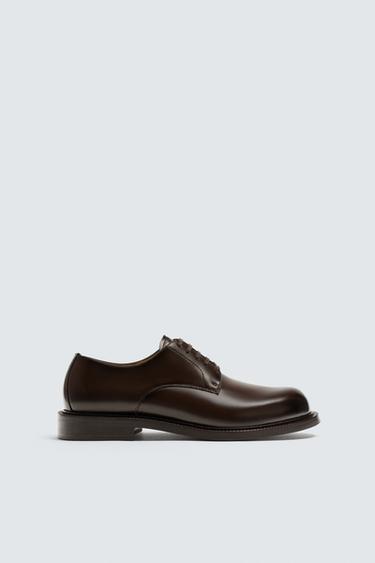 SMART LEATHER SHOES - Brown by Zara