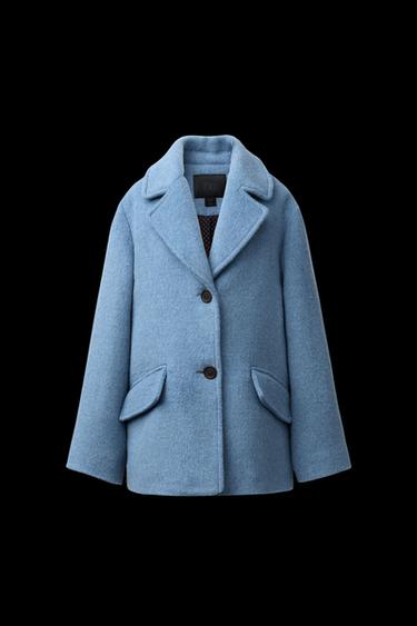 Zara WOOL BLEND COAT - Light blue - Image 0
