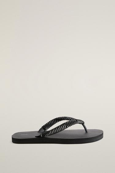 TOE-POST LACE-UP SANDALS — Black 2