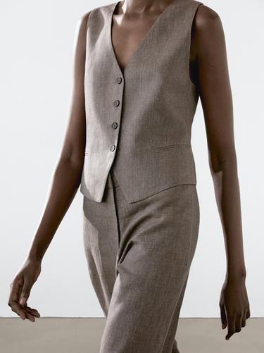 Zara 100% linen tailored waistcoat - 281