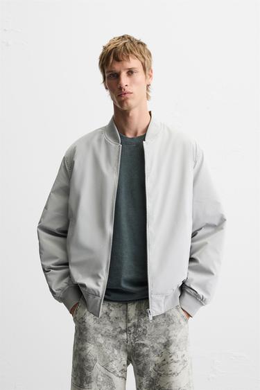 PADDED BOMBER JACKET - Grey by Zara