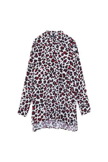 CONTRASTING LEOPARD PRINT BLOUSE