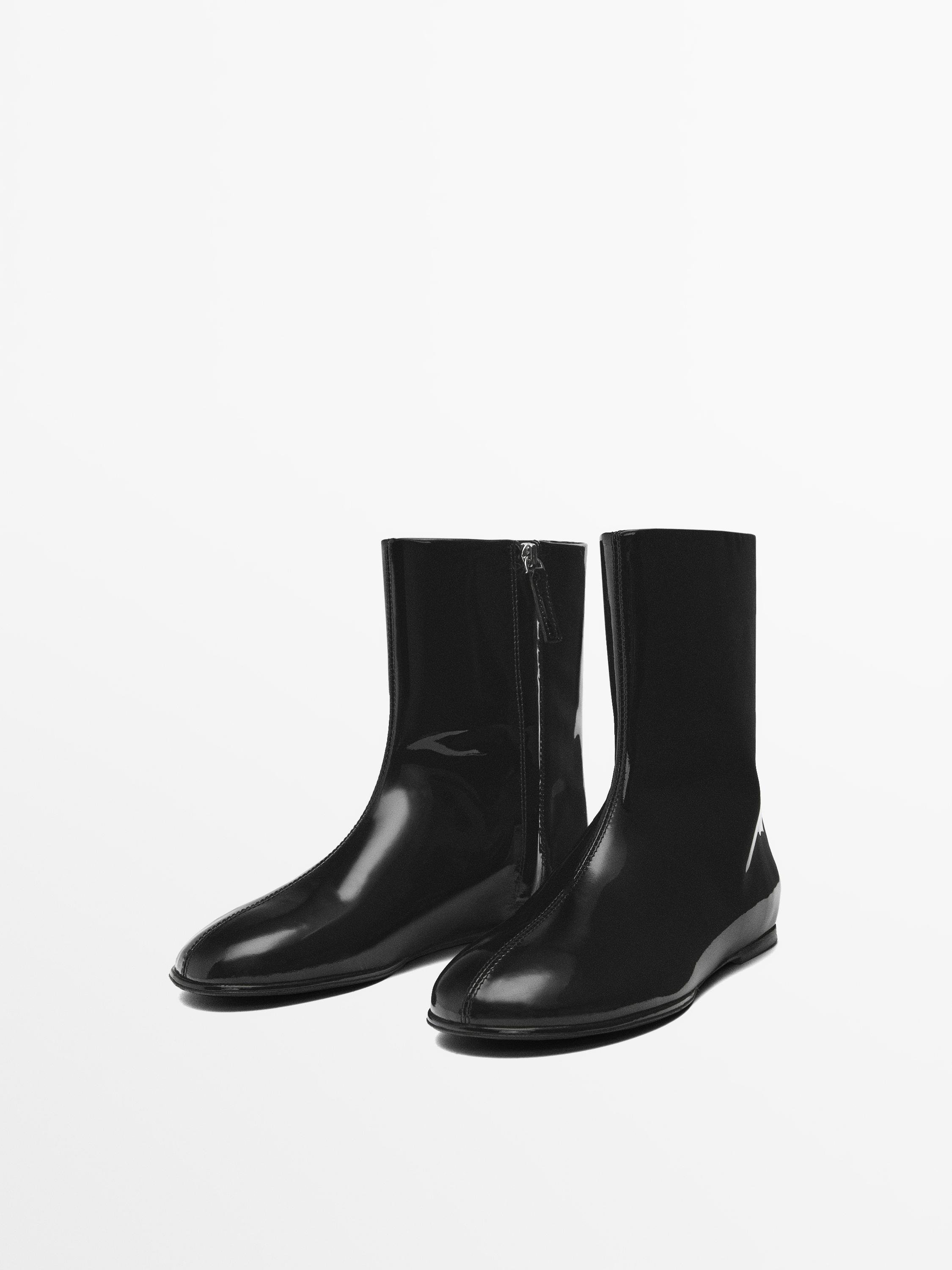 Patent leather booties zara best sale