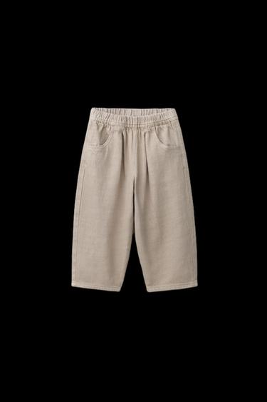 FLIESSENDE HOSE AUS SERGE - Sandfarben von Zara