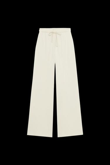 PANTALÓN RECTO ALGODÓN - Crudo de Zara - Imagen 0