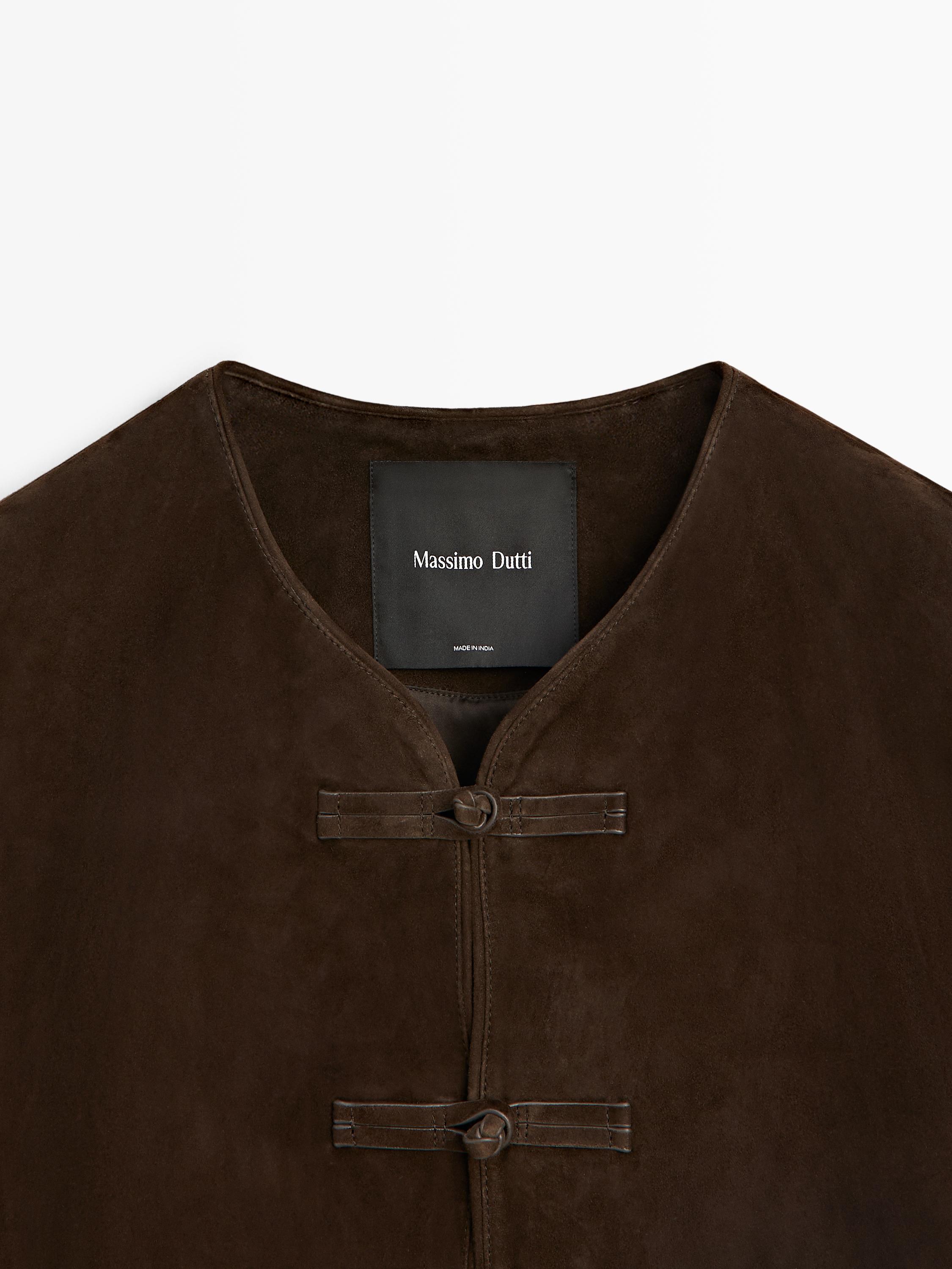 Short suede leather jacket