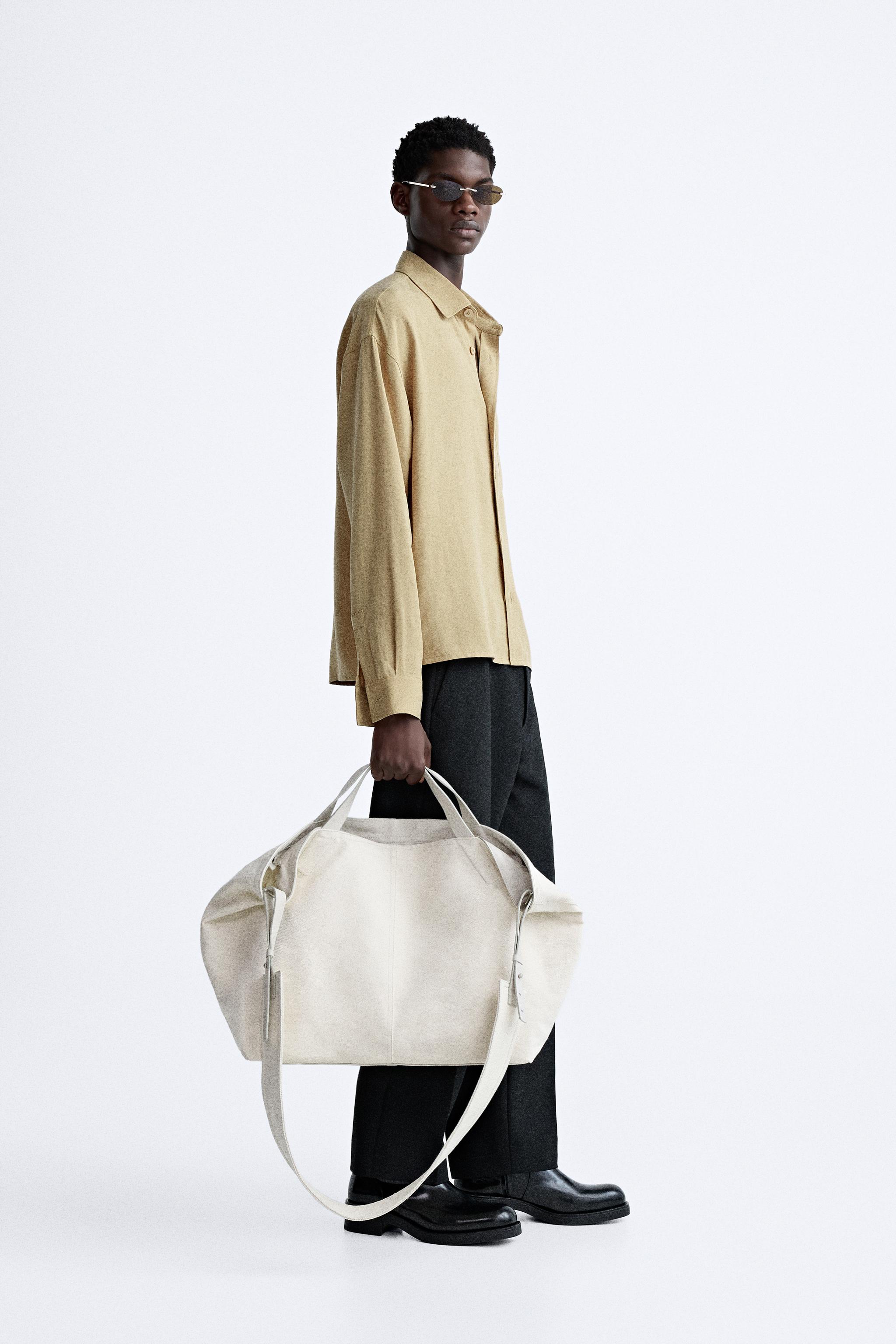 Canvas tote bag online zara