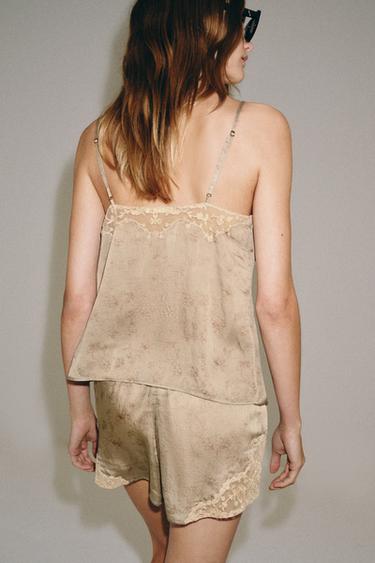 SHORT BRODÉ ZW COLLECTION - Gris / Beige de Zara - Image 2